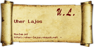 Uher Lajos névjegykártya